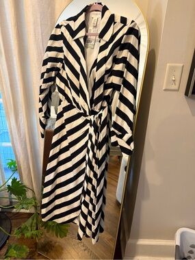 NWT H&M Black & White Striped Wrap Mini Dress